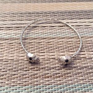 Skull Silvertone Bangle